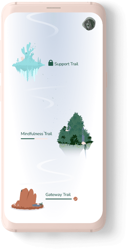 mobile phone mockup showing showing screenshot of The Way App