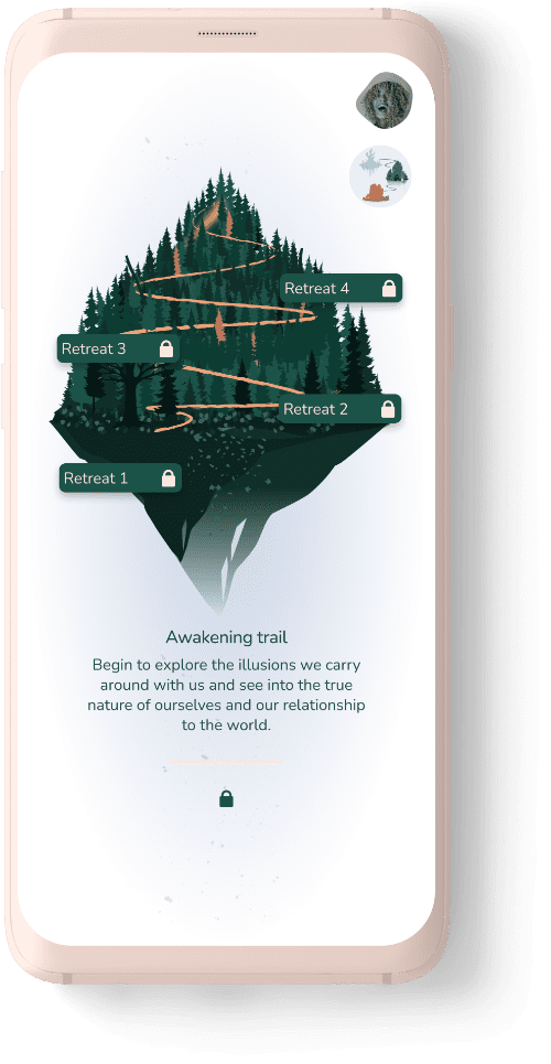mobile phone mockup showing screenshot of the path of The Way App