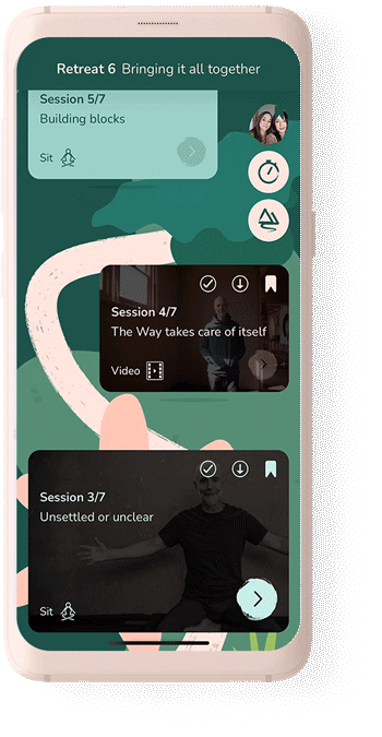 The Way App animated mobile phone mockup showing trail 1, 2, 3, and 4.