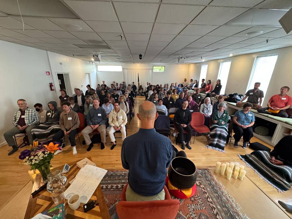 Henry Shukman teaching a class, Berkeley, Ca