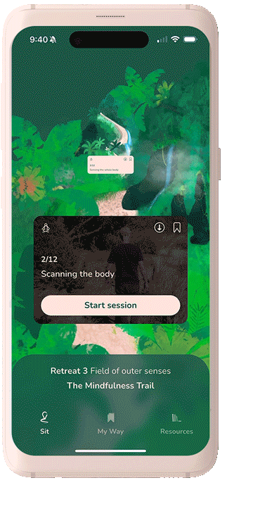 Mobile phone mockup showing the new pathway aspects of The Way App