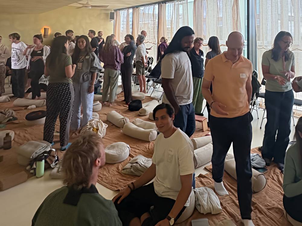 Meditation group at a residential retreat